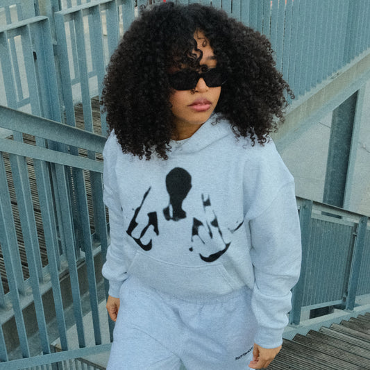 NO FUCKS GIVEN HOODIE LIGHT GREY