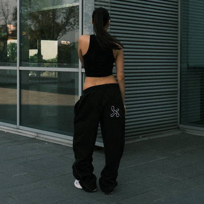RIPPED SWEATPANTS BLACK